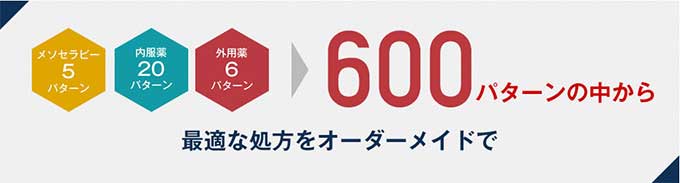 600パターンの中から最適な処方をオーダーメイド