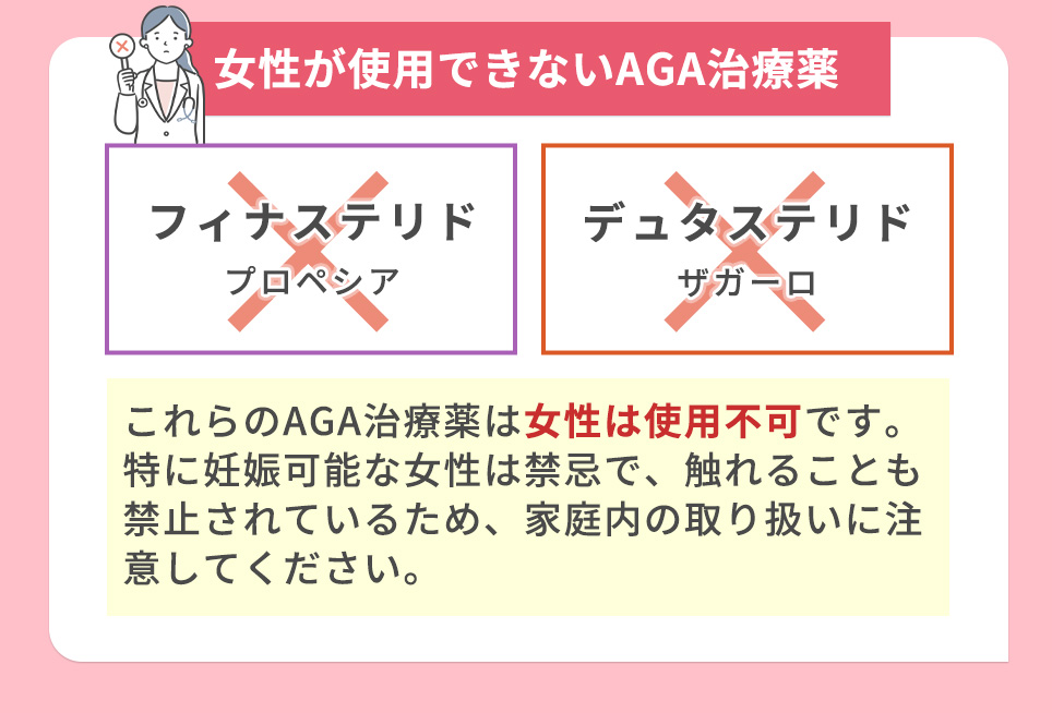 女性が使用できないAGA治療薬