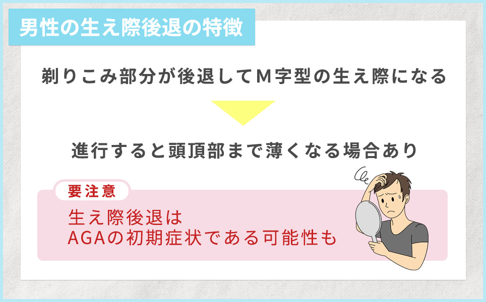 男性の生え際後退の特徴