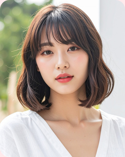 ボブカットの女性の写真