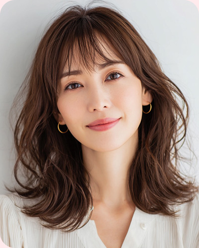 前髪ありスタイルの女性の写真