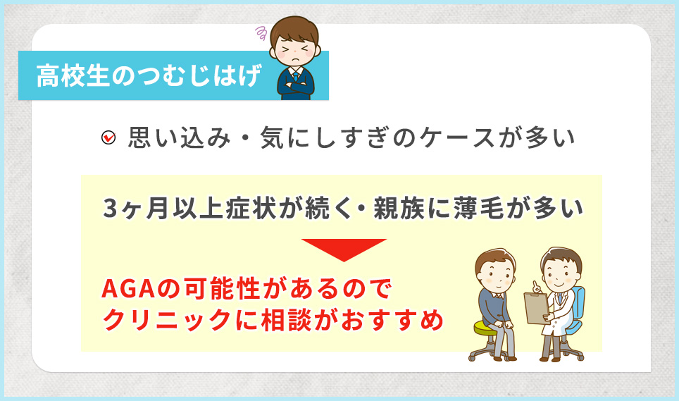 高校生のつむじはげは思い込み・気にしすぎが多い